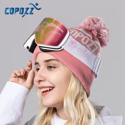 Winter Professional Men Women Ski Goggles Set Magnetic Quick-Change Double Layers Anti-Fog Snowboard Goggles Adults