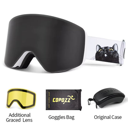 Winter Professional Men Women Ski Goggles Set Magnetic Quick-Change Double Layers Anti-Fog Snowboard Goggles Adults