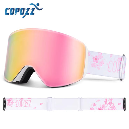 Winter Professional Men Women Ski Goggles Set Magnetic Quick-Change Double Layers Anti-Fog Snowboard Goggles Adults