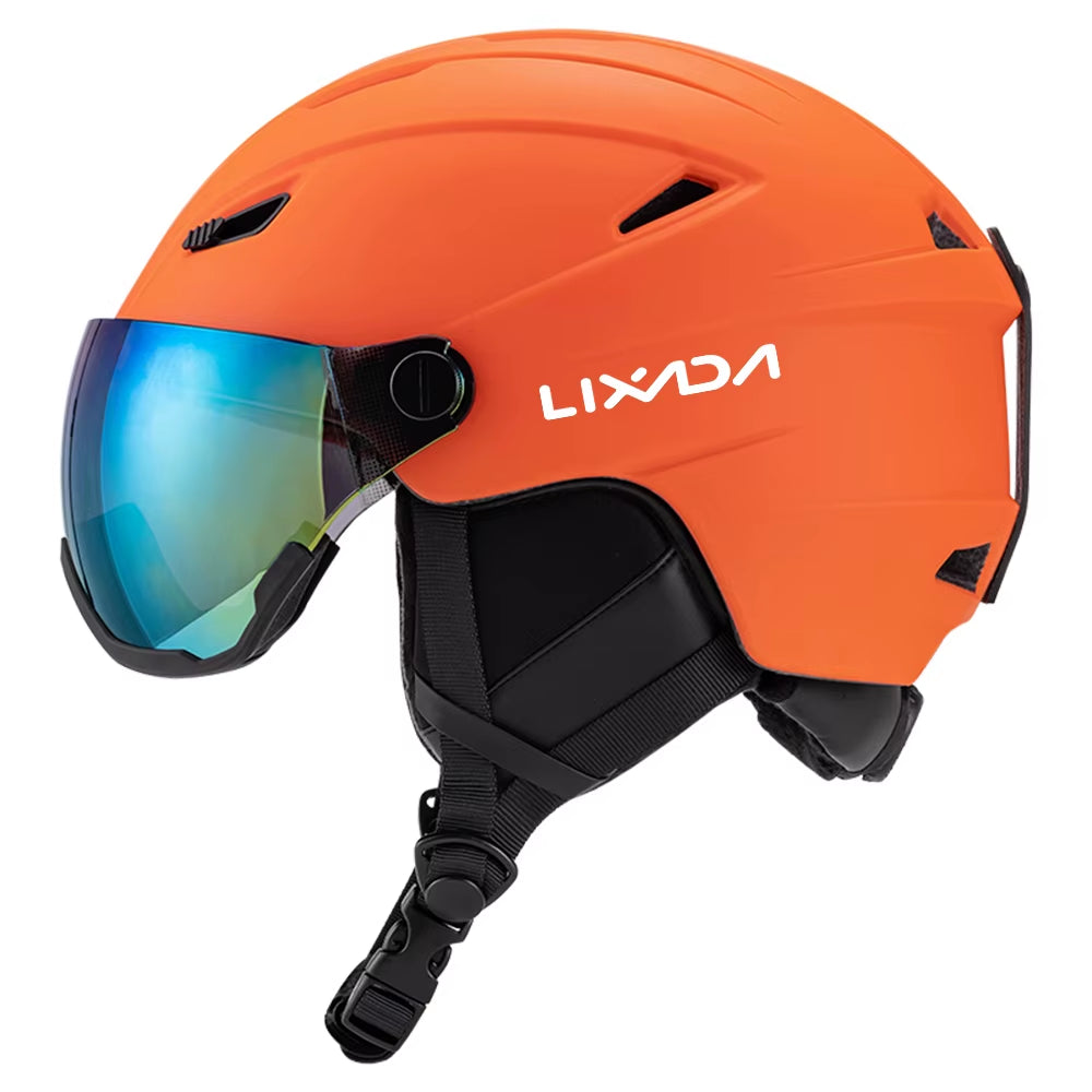 LIXADA Integrated Ski Helmet Men and Women Snowboard Helmet with Removable Visor Goggles Men and Women ‘S Snowboard Wear