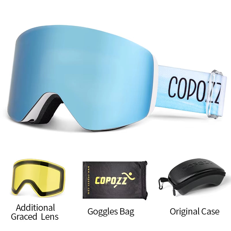 Winter Professional Men Women Ski Goggles Set Magnetic Quick-Change Double Layers Anti-Fog Snowboard Goggles Adults