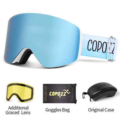 Winter Professional Men Women Ski Goggles Set Magnetic Quick-Change Double Layers Anti-Fog Snowboard Goggles Adults