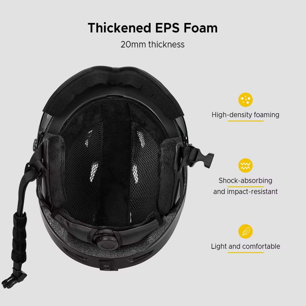 LIXADA Integrated Ski Helmet Men and Women Snowboard Helmet with Removable Visor Goggles Men and Women ‘S Snowboard Wear