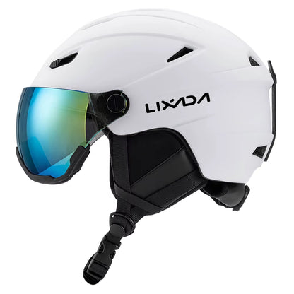 LIXADA Integrated Ski Helmet Men and Women Snowboard Helmet with Removable Visor Goggles Men and Women ‘S Snowboard Wear